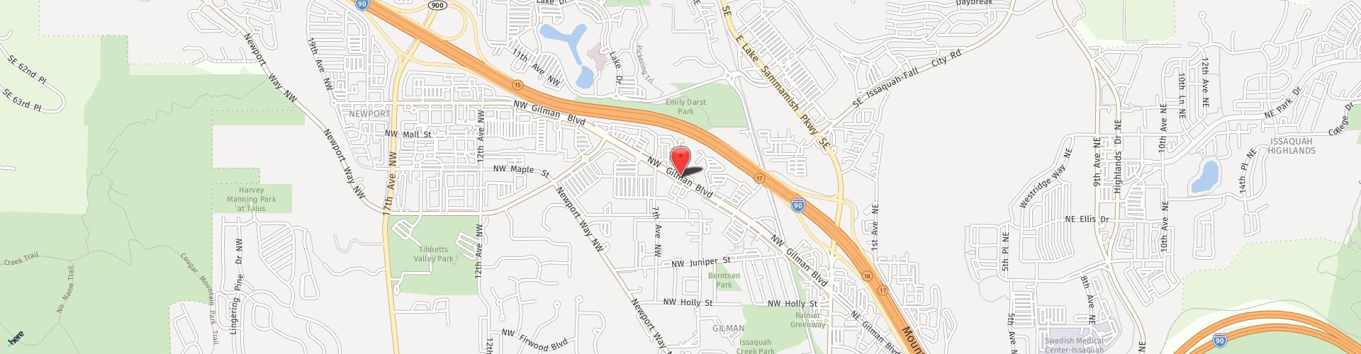 Location Map: 640 NW Gilman Blvd Issaquah, Washington 98027